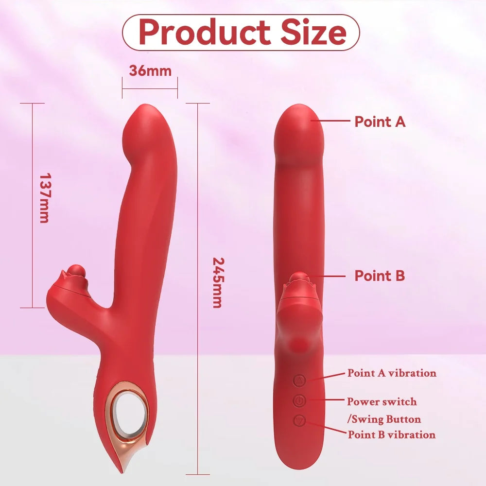 G Spot Vibrator Adult Sex Toys with 5 Wiggling Modes & 5 Wriggling Modes 10 Vibration Modes Rabbit Vibrators