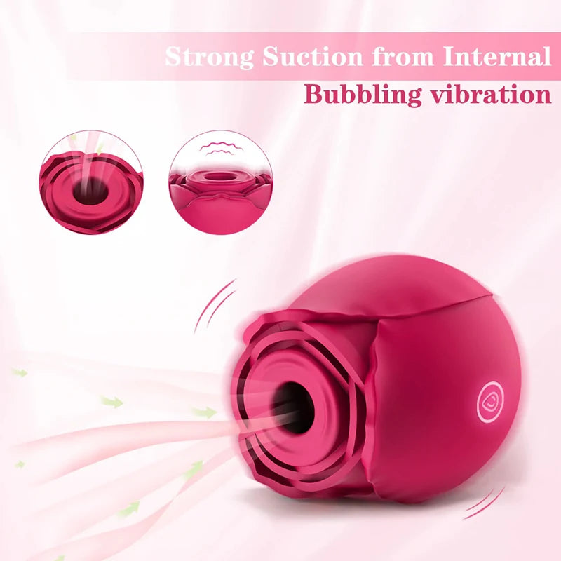 Powerful Sucking-Rose Vibrator Toy for Women Vacuum Stimulator Oral Nipple Clit Sucker Female Sex Toys Goods for Female Adults